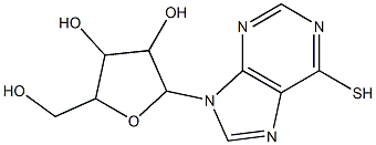 2-Hydroxymethyl-5-(6-mercapto-purin-9-yl)-tetrahydro-furan-3,4-diol Struktur