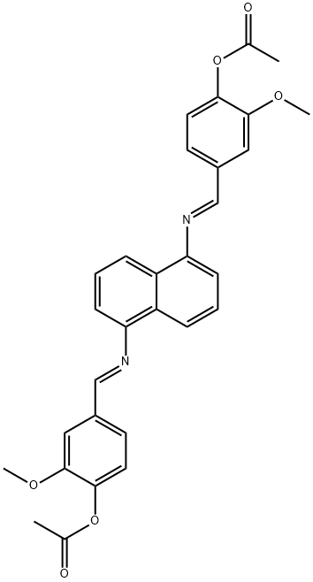 1,5-naphthalenediylbis(nitrilomethylylidene-2-methoxy-4,1-phenylene) diacetate Struktur