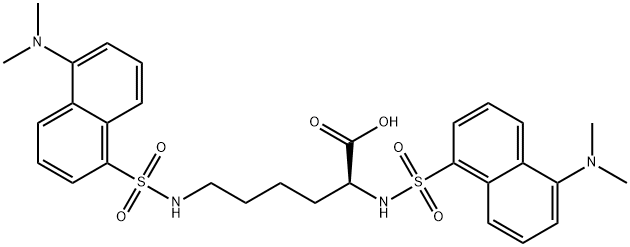 2,6-Bis-(5-dimethylamino-naphthalene-1-sulfonylamino)-hexanoic acid Struktur