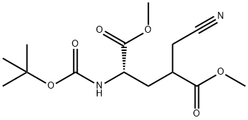 L-Glutamic acid, 4-(cyanomethyl)-N-[(1,1-dimethylethoxy)carbonyl]-, 1,5-dimethyl ester Struktur