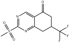 2-Methanesulfonyl-7-trifluoromethyl-7,8-dihydro-6H-quinazolin-5-one Struktur