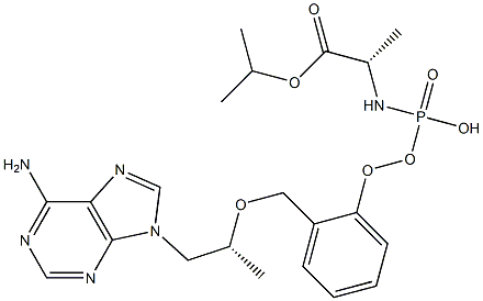 isopropyl ((R)-((((R)-1-(6-amino-9H-purin-9-yl)propan-2-yl)oxy)methyl)(phenoxy)phosphoryl)-L-alaninate Struktur