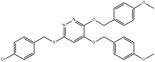 6-(4-chlorobenzylthio)-3,4-bis(4-methoxybenzyloxy)pyridazine Struktur