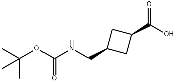 cyclobutanecarboxylic acid, 3-[[[(1,1-dimethylethoxy)carbonyl]amino]methyl]-, cis- Struktur