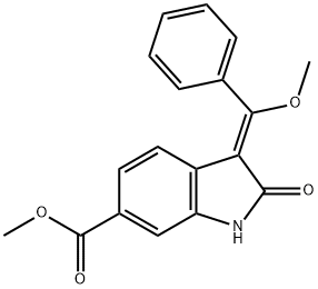 2,3-DIHYDRO-3-(METHOXYPHENYLMETHYLENE)-2-OXO-1H-INDOLE-6-CARBOXYLIC ACID METHYL ESTER Struktur