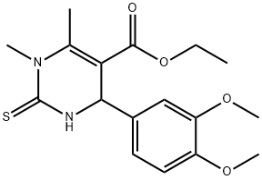 ethyl 4-(3,4-dimethoxyphenyl)-1,6-dimethyl-2-thioxo-1,2,3,4-tetrahydropyrimidine-5-carboxylate Struktur