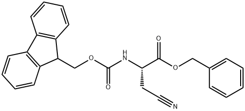 (S)-Benzyl 2-((((9H-fluoren-9-yl)methoxy)carbonyl)amino)-3-cyanopropanoate Struktur