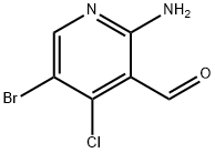 2-Amino-5-bromo-4-chloro-pyridine-3-carbaldehyde Struktur