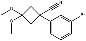 1-(3-BROMOPHENYL)-3,3-DIMETHOXYCYCLOBUTANE-1-CARBONITRILE Struktur