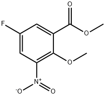 5-Fluoro-2-methoxy-3-nitro-benzoic acid methyl ester Struktur