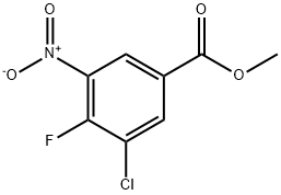 3-Chloro-4-fluoro-5-nitro-benzoic acid methyl ester Struktur