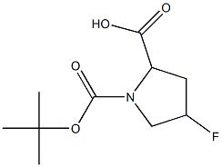 4-fluoro-1-[(2-methylpropan-2-yl)oxycarbonyl]pyrrolidine-2-carboxylic acid Struktur