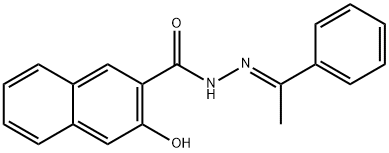 3-hydroxy-N'-(1-phenylethylidene)-2-naphthohydrazide Struktur