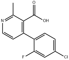 4-(4-chloro-2-fluorophenyl)-2-methylpyridine-3-carboxylic acid Struktur