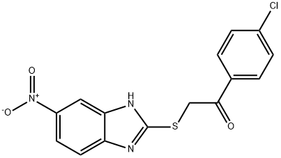 1-(4-chlorophenyl)-2-((5-nitro-1H-benzo[d]imidazol-2-yl)thio)ethan-1-one Struktur