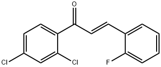 (2E)-1-(2,4-dichlorophenyl)-3-(2-fluorophenyl)prop-2-en-1-one Struktur