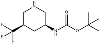 tert-butyl N-[(3S,5R)-5-(trifluoromethyl)piperidin-3-yl]carbamate Struktur