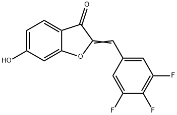 (2Z)-6-Hydroxy-2-(3,4,5-trifluorobenzylidene)-1-benzofuran-3(2H)-one Struktur