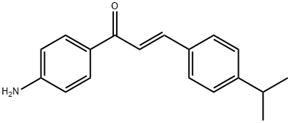 (2E)-1-(4-aminophenyl)-3-(4-isopropylphenyl)prop-2-en-1-one Struktur