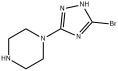 1-(3-bromo-1H-1,2,4-triazol-5-yl)piperazine hydrobromide Struktur