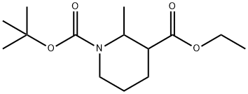 2-Methyl-piperidine-1,3-dicarboxylic acid 1-tert-butyl ester 3-ethyl ester Struktur