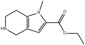 1-Methyl-4,5,6,7-tetrahydro-1H-pyrrolo[3,2-c]pyridine-2-carboxylic acid ethyl ester Struktur