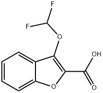 3-Difluoromethoxy-benzofuran-2-carboxylic acid Struktur