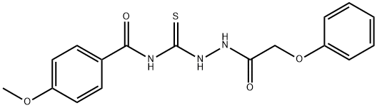 4-methoxy-N-{[2-(phenoxyacetyl)hydrazino]carbonothioyl}benzamide Struktur