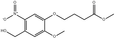 Butanoic acid, 4-[4-(hydroxymethyl)-2-methoxy-5-nitrophenoxy]-, methyl ester Struktur