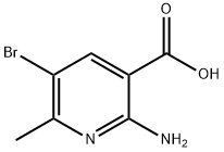 2-Amino-5-bromo-6-methyl-nicotinic acid Struktur