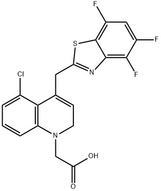 [5-Chloro-4-(4,5,7-trifluoro-benzothiazol-2-ylmethyl)-2H-quinolin-1-yl]-acetic acid Struktur