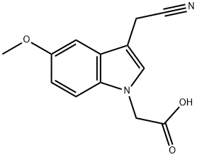 (3-Cyanomethyl-5-methoxy-indol-1-yl)-acetic acid Struktur