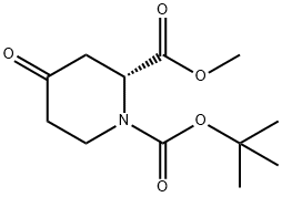 1-(tert-butyl) 2-methyl (R)-4-oxopiperidine-1,2-dicarboxylate Struktur