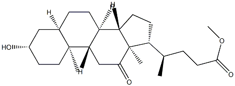 methyl (4R)-4-[(3S,5R,8R,9S,10S,13R,14S,17R)-3-hydroxy-10,13-dimethyl-12-oxo-1,2,3,4,5,6,7,8,9,11,14,15,16,17-tetradecahydrocyclopenta[a]phenanthren-17-yl]pentanoate Struktur