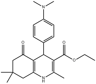 ethyl 4-(4-(dimethylamino)phenyl)-2,7,7-trimethyl-5-oxo-1,4,5,6,7,8-hexahydroquinoline-3-carboxylate Struktur