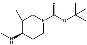 (R)-TERT-BUTYL 3,3-DIMETHYL-4-(METHYLAMINO)PIPERIDINE-1-CARBOXYLATE Struktur