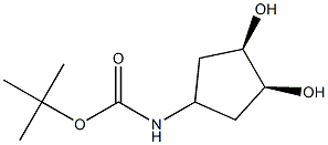 TERT-BUTYL ((1S,3R,4S)-3,4-DIHYDROXYCYCLOPENTYL)CARBAMATE Struktur