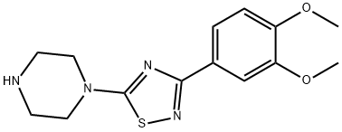 1-[3-(3,4-dimethoxyphenyl)-1,2,4-thiadiazol-5-yl]piperazine Struktur