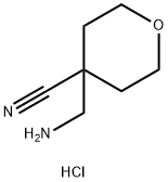 4-(aminomethyl)tetrahydro-2H-pyran-4-carbonitrile hydrochloride Struktur