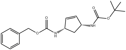 BENZYL TERT-BUTYL (1R,3S)-CYCLOPENT-4-ENE-1,3-DIYLDICARBAMATE Struktur