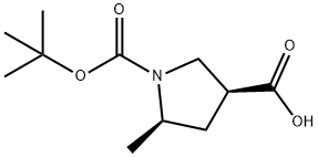 (3S,5R)-1-[(tert-butoxy)carbonyl]-5-methylpyrrolidine-3-carboxylic acid Struktur