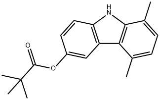 5,8-dimethyl-9H-carbazol-3-yl pivalate Struktur