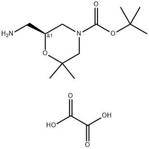 (S)-tert-Butyl 6-(aminomethyl)-2,2-dimethylmorpholine-4-carboxylate oxalate Struktur