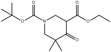 1-TERT-BUTYL 3-ETHYL 5,5-DIMETHYL-4-OXOPIPERIDINE-1,3-DICARBOXYLATE Struktur