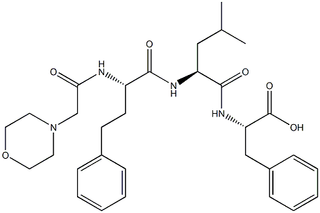 ((S)-2-(2-morpholinoacetamido)-4-phenylbutanoyl)-L-leucyl-L-phenylalanine Struktur