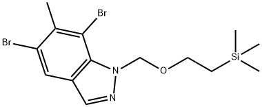 5,7-Dibromo-6-methyl-1-((2-(trimethylsilyl)ethoxy)methyl)-1H-indazole Struktur