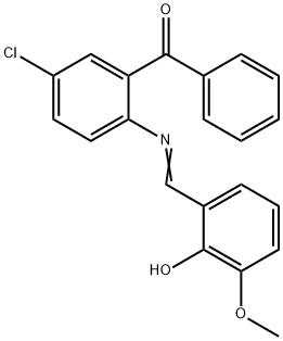 {5-chloro-2-[(2-hydroxy-3-methoxybenzylidene)amino]phenyl}(phenyl)methanone Struktur