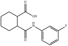 2-[(3-fluorophenyl)carbamoyl]cyclohexane-1-carboxylic acid Struktur