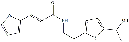 (E)-3-(furan-2-yl)-N-[2-[5-(1-hydroxyethyl)thiophen-2-yl]ethyl]prop-2-enamide Struktur