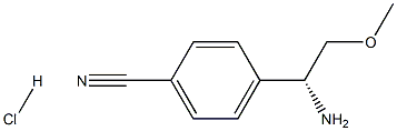 (R)-4-(1-Amino-2-methoxyethyl)benzonitrile hydrochloride Struktur